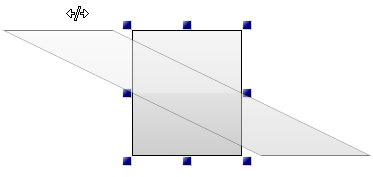 A skew transformation left along the X-axis.