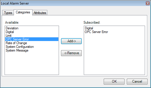 Limiting Alarm Subscriptions by Event Type and Category