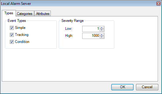 Limiting Alarm Subscriptions by Event Type and Category