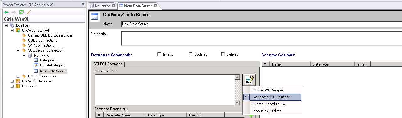 Advanced SQL Designer in GridWorX