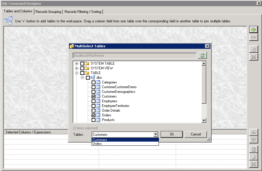Advanced SQL Designer in GridWorX