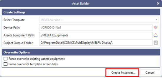 “Create Instances” button