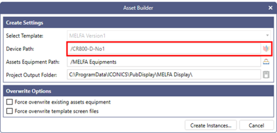 “Device Path” setting