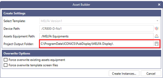 “Project Output Folder” setting