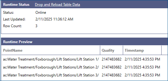 BI Server Data Table Runtime Preview
