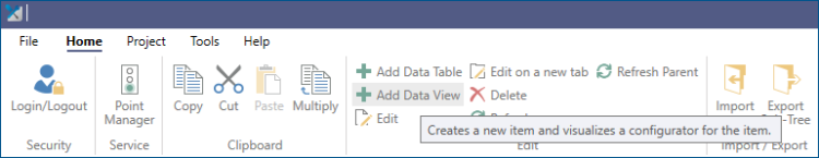 BI Server Add Data View Button