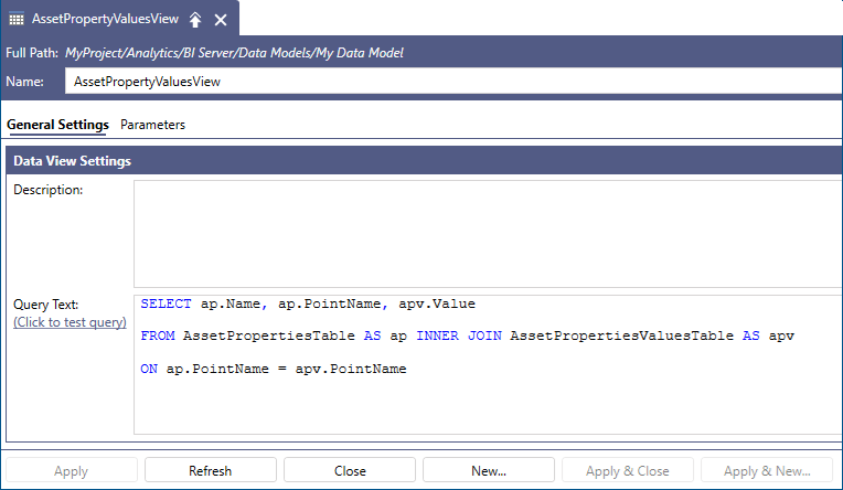 BI Query View SQL