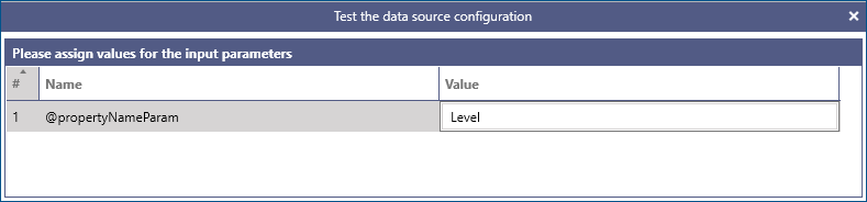BI Data Query with Parameter Test