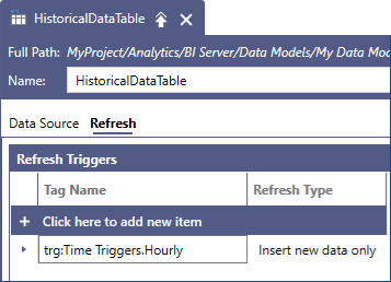 BI Data Table with Incremental Updates