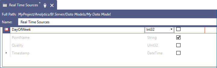 Edit New Column in Data Table Schema Panel