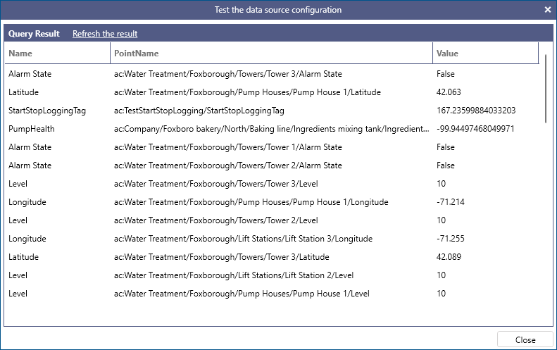 BI Server Test Data View