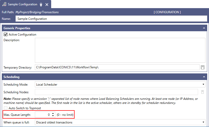 Max Queue Length in Configuration