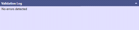 the Validation Log reporting no errors