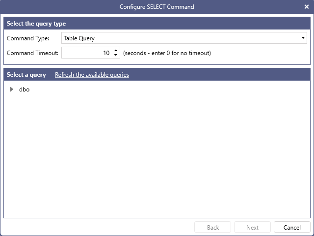 Configure SELECT Command