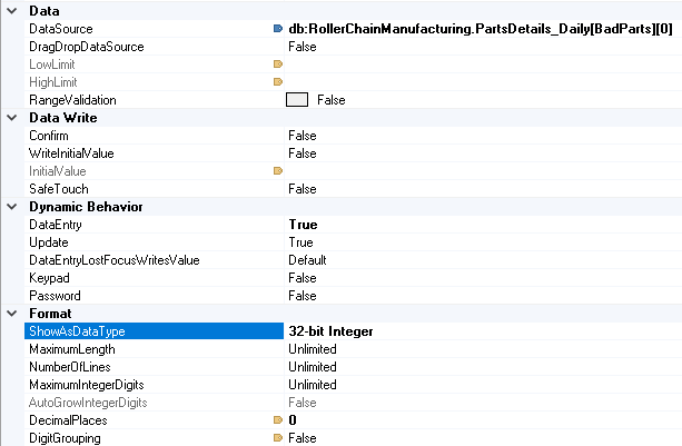 Modifying ShowAsDataType and DecimalPlaces
