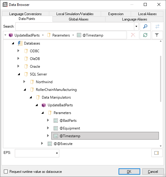 Selecting the @Timestamp parameter