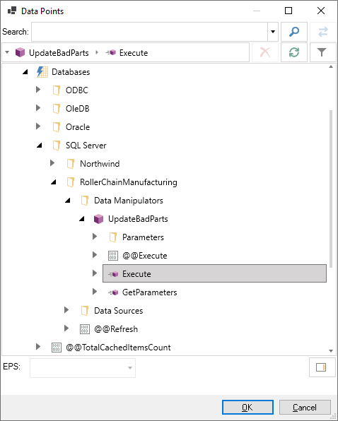Selecting the Execute method in the Data Browser