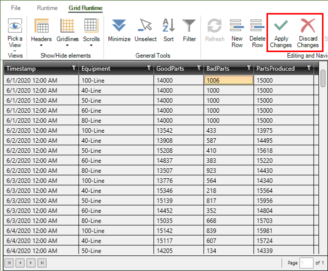 Apply and Discard buttons