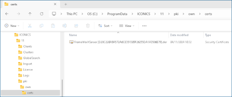 FrameWorX - Certificates