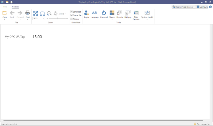 GraphWorX - Display OPC UA Tag MyTag