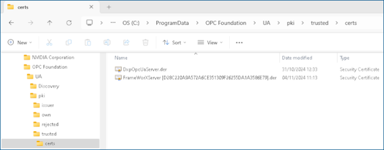 OPC UA SDK - Certificates