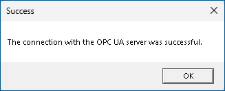 OPC UA - Successful Test Connection