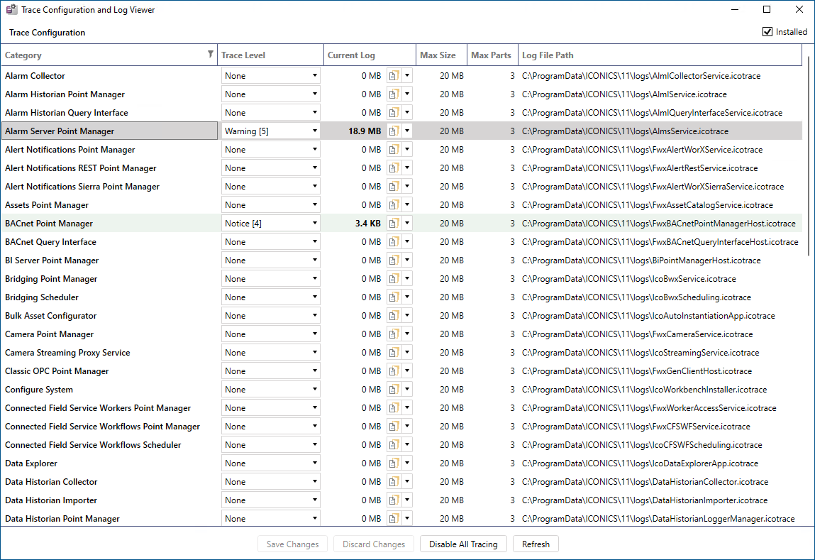 TraceWorX Configuration User Interface
