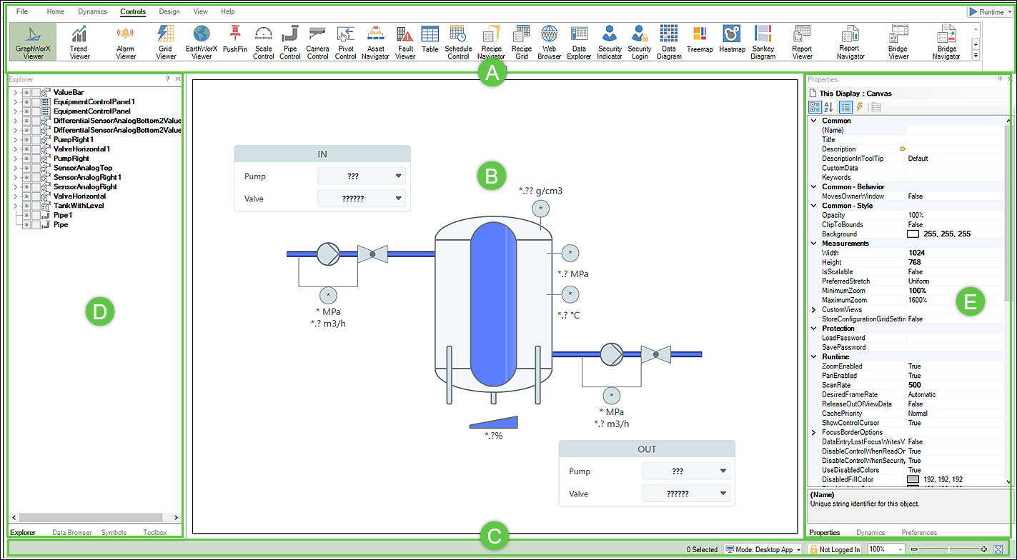 Example GraphWorX configuration session